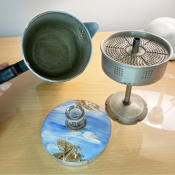 Hand painted Outdoors Aluminum Coffee Pot - Picture 6 of 8